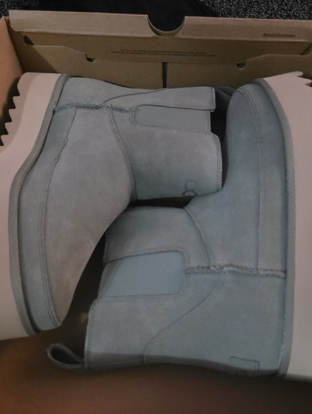 UGG Light Gray Suede Ankle Boots